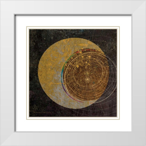 Waning Crescent White Modern Wood Framed Art Print with Double Matting by Varrasso, Enrico