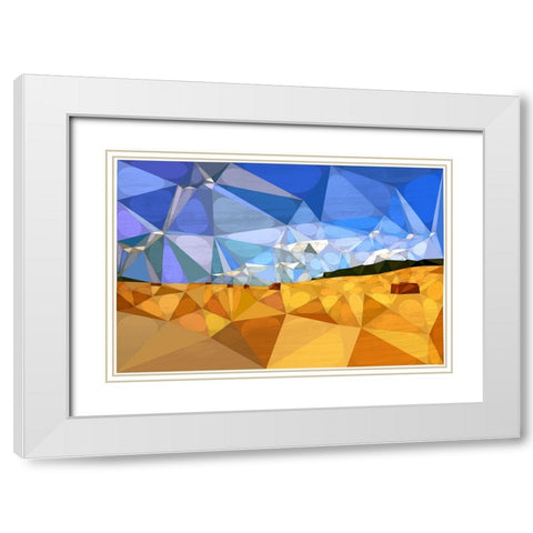 Broad View Blue II White Modern Wood Framed Art Print with Double Matting by Varrasso, Enrico