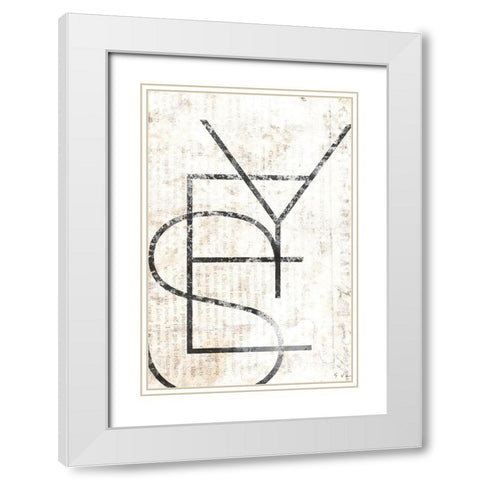 YES White Modern Wood Framed Art Print with Double Matting by Varrasso , Enrico