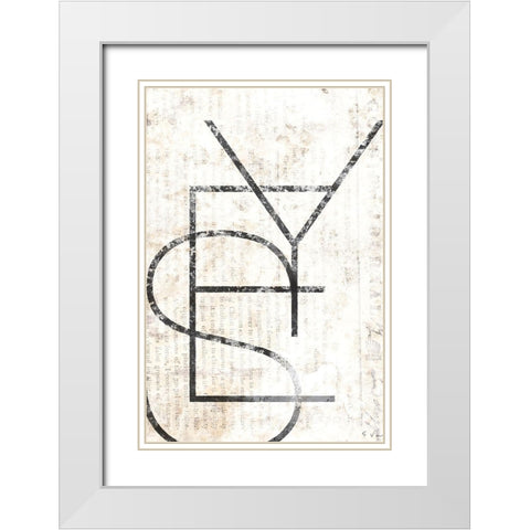 YES White Modern Wood Framed Art Print with Double Matting by Varrasso , Enrico
