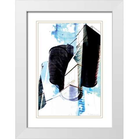 Sillo IX White Modern Wood Framed Art Print with Double Matting by Varrasso, Enrico