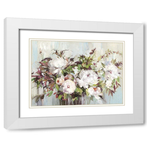 Soft Posy White Modern Wood Framed Art Print with Double Matting by K, Ella