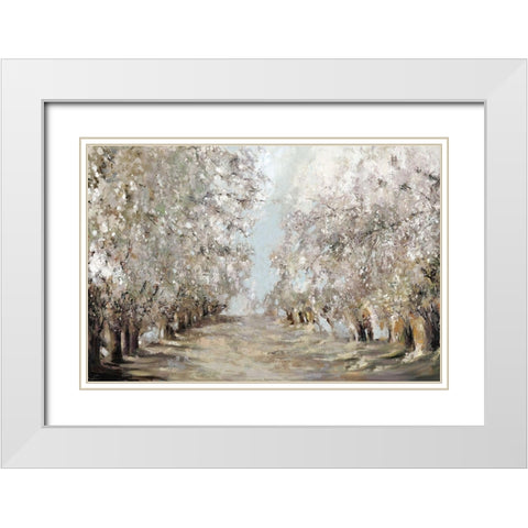 Spring Blossoms White Modern Wood Framed Art Print with Double Matting by K, Ella