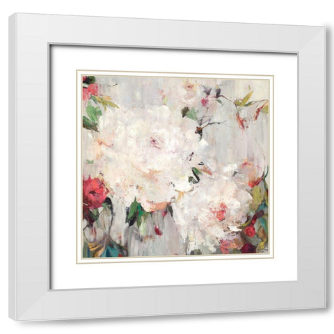 Big Bouquette III White Modern Wood Framed Art Print with Double Matting by Ella K