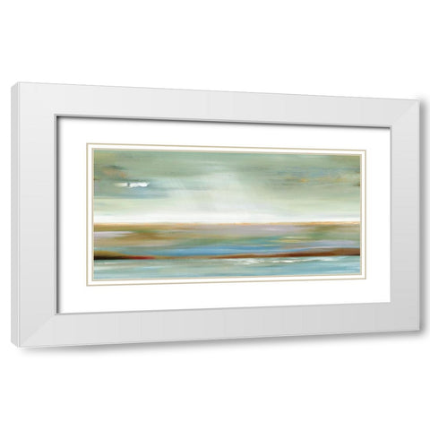 Abstracted Layers White Modern Wood Framed Art Print with Double Matting by Lera