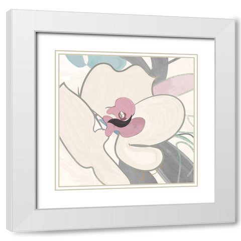 Tender Orchid II  White Modern Wood Framed Art Print with Double Matting by Evelia