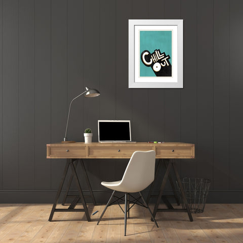 Chill Out  White Modern Wood Framed Art Print with Double Matting by Leonard, Sarah