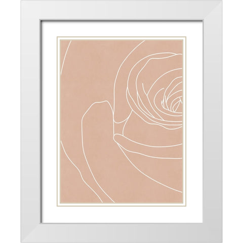 Blush Flowers III  White Modern Wood Framed Art Print with Double Matting by Leonard, Sarah