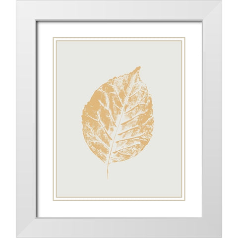 Colour Leaf Print I  White Modern Wood Framed Art Print with Double Matting by Leonard, Sarah