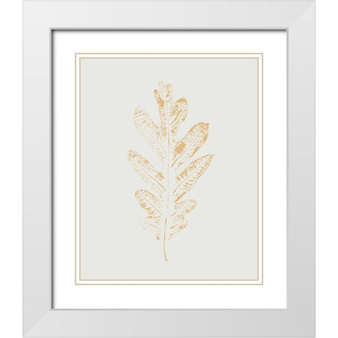 Colour Leaf Print IV White Modern Wood Framed Art Print with Double Matting by Leonard, Sarah