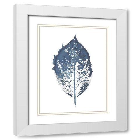 Beginning in Blue VII White Modern Wood Framed Art Print with Double Matting by Evans, Amy