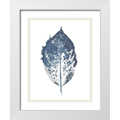 Beginning in Blue VII White Modern Wood Framed Art Print with Double Matting by Evans, Amy