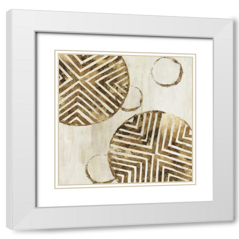 African Compostion White Modern Wood Framed Art Print with Double Matting by Watts, Eva