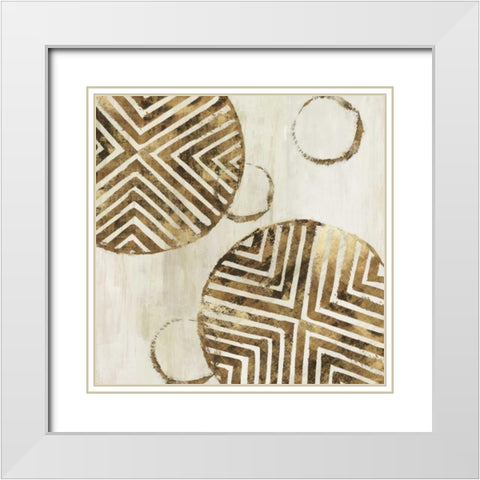 African Compostion White Modern Wood Framed Art Print with Double Matting by Watts, Eva