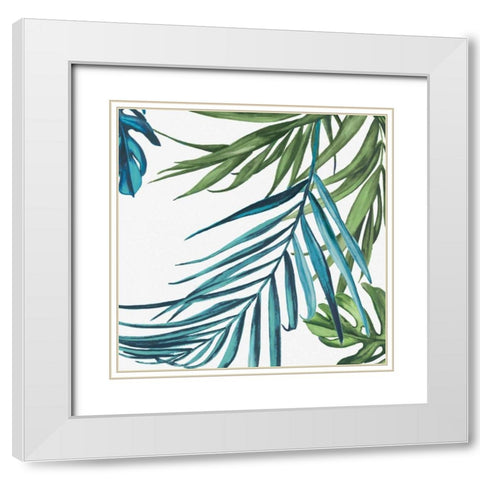 Palm Leaves III White Modern Wood Framed Art Print with Double Matting by Watts, Eva