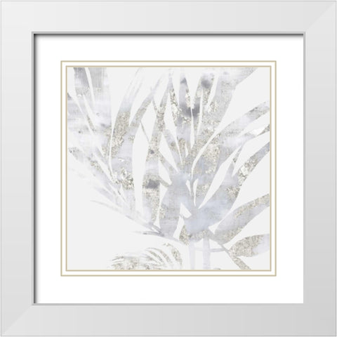Faded Leaves I White Modern Wood Framed Art Print with Double Matting by Watts, Eva