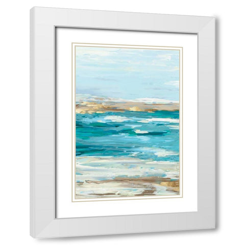 Sea Side I White Modern Wood Framed Art Print with Double Matting by Watts, Eva