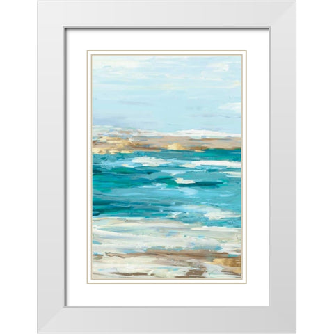 Sea Side I White Modern Wood Framed Art Print with Double Matting by Watts, Eva
