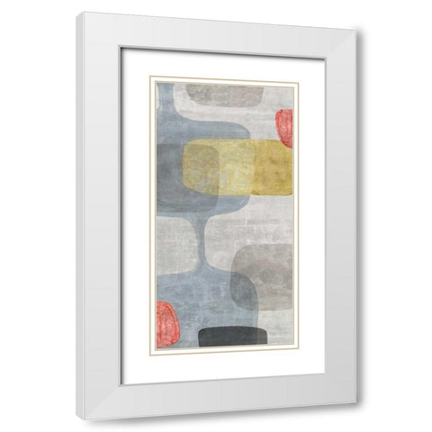 Mid Century Neutral I  White Modern Wood Framed Art Print with Double Matting by Watts, Eva
