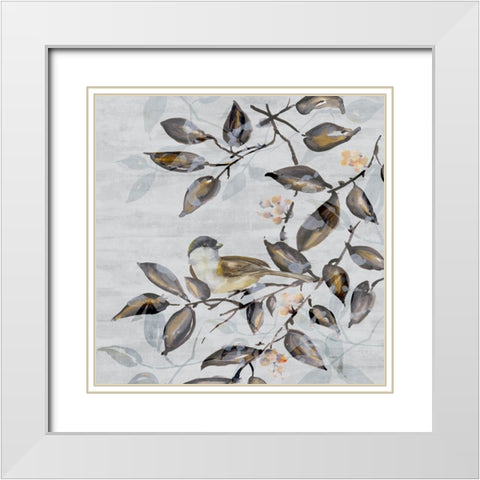 Tweet Tweet I White Modern Wood Framed Art Print with Double Matting by Watts, Eva