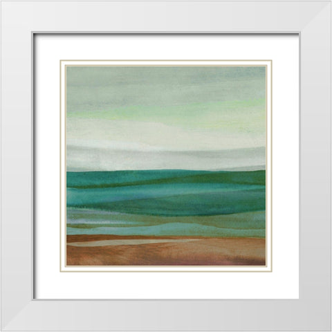 Shoreside II White Modern Wood Framed Art Print with Double Matting by Watts, Eva