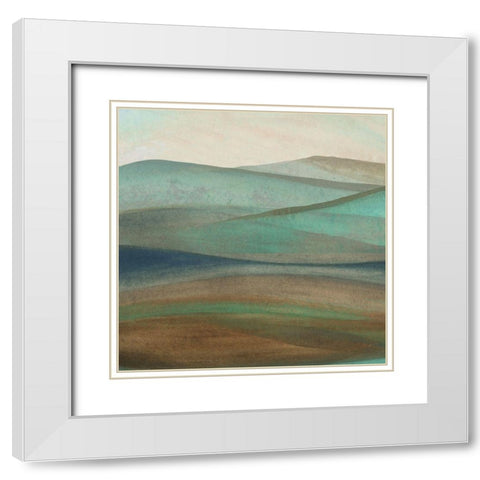 Mountainscape II White Modern Wood Framed Art Print with Double Matting by Watts, Eva