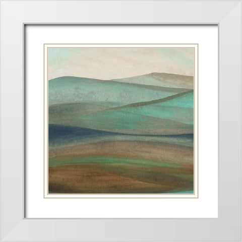 Mountainscape II White Modern Wood Framed Art Print with Double Matting by Watts, Eva
