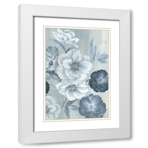 Delicate Blooms I White Modern Wood Framed Art Print with Double Matting by Watts, Eva