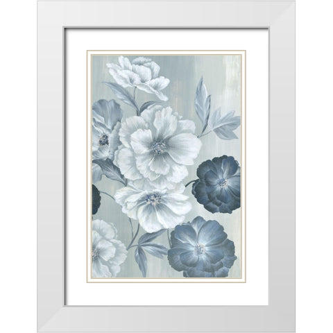 Delicate Blooms I White Modern Wood Framed Art Print with Double Matting by Watts, Eva