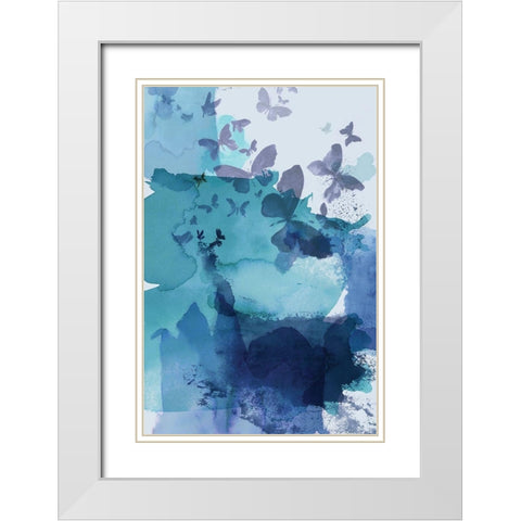 Tides II White Modern Wood Framed Art Print with Double Matting by Watts, Eva