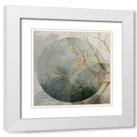 Mid Night II White Modern Wood Framed Art Print with Double Matting by Watts, Eva