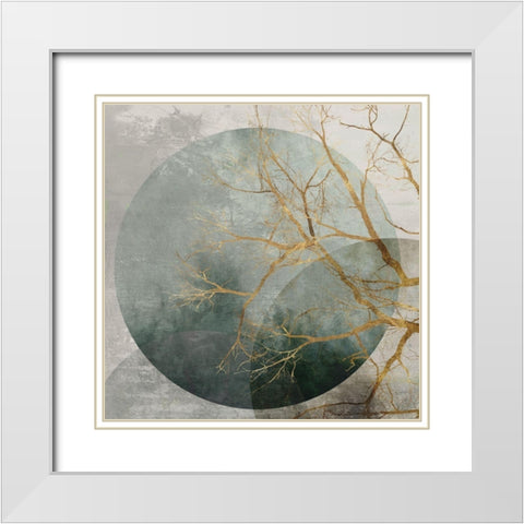 Mid Night II White Modern Wood Framed Art Print with Double Matting by Watts, Eva