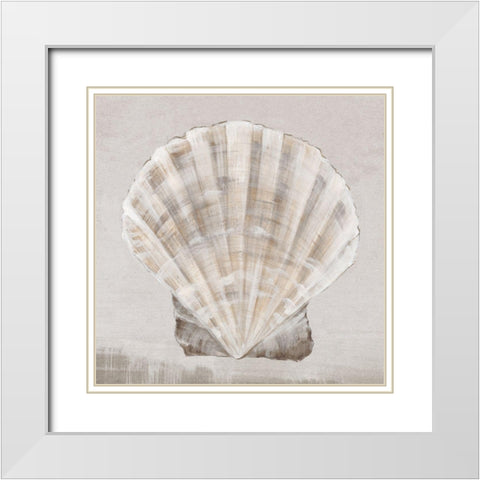 Neutral Shells II White Modern Wood Framed Art Print with Double Matting by Watts, Eva