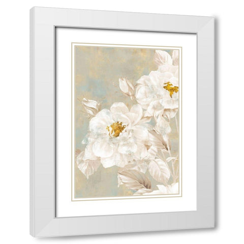 White Rose II  White Modern Wood Framed Art Print with Double Matting by Watts, Eva