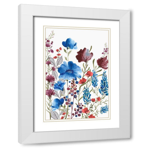 Willowherb I  White Modern Wood Framed Art Print with Double Matting by Watts, Eva