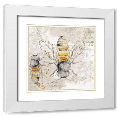 Queen Bee I  White Modern Wood Framed Art Print with Double Matting by Watts, Eva