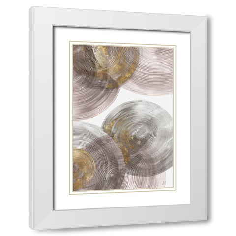 Spiral Rings I  White Modern Wood Framed Art Print with Double Matting by Watts, Eva