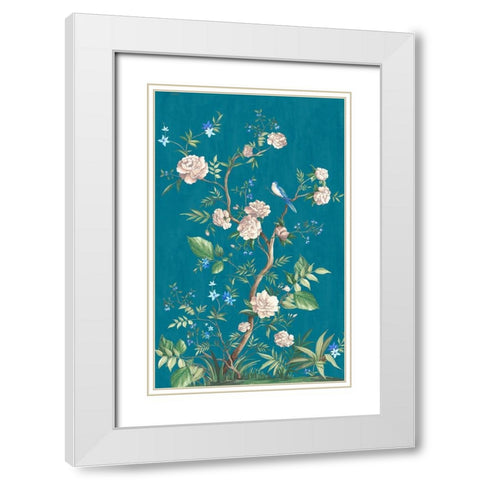 Silk Night White Modern Wood Framed Art Print with Double Matting by Watts, Eva