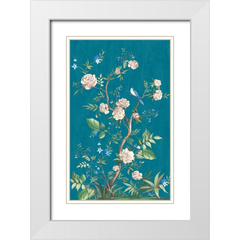 Silk Night White Modern Wood Framed Art Print with Double Matting by Watts, Eva