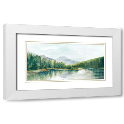 Spring Mountain View White Modern Wood Framed Art Print with Double Matting by Watts, Eva