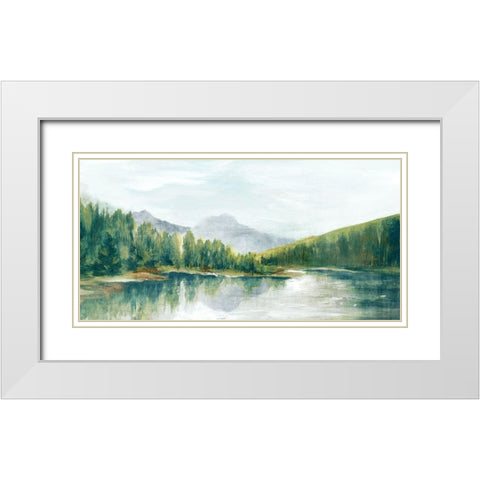 Spring Mountain View White Modern Wood Framed Art Print with Double Matting by Watts, Eva