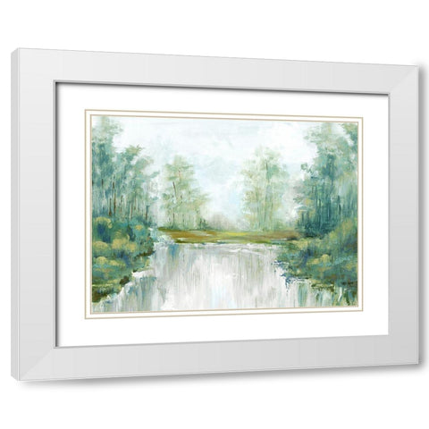 Jade Forest III White Modern Wood Framed Art Print with Double Matting by Watts, Eva