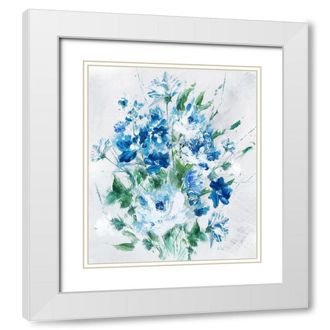 Fresh Blue White Modern Wood Framed Art Print with Double Matting by Watts, Eva