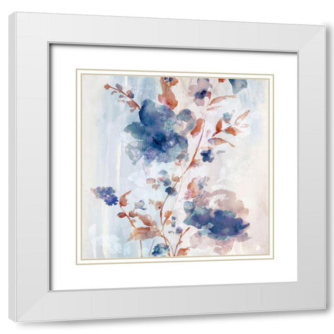 Flower Poetry I White Modern Wood Framed Art Print with Double Matting by Watts, Eva