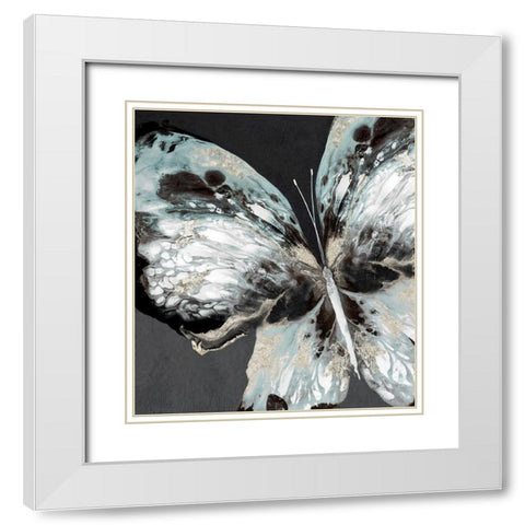 Glowing ButterflyÂ  White Modern Wood Framed Art Print with Double Matting by Watts, Eva