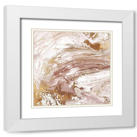 Rose Marble II White Modern Wood Framed Art Print with Double Matting by Watts, Eva