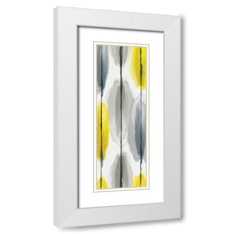 Lemon Droplets II White Modern Wood Framed Art Print with Double Matting by Watts, Eva