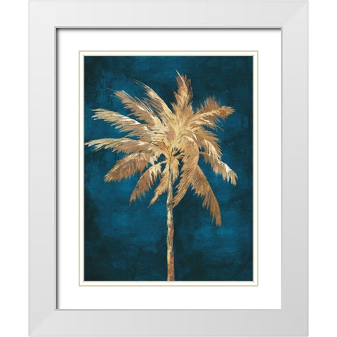 Golden Night Palm  White Modern Wood Framed Art Print with Double Matting by Watts, Eva