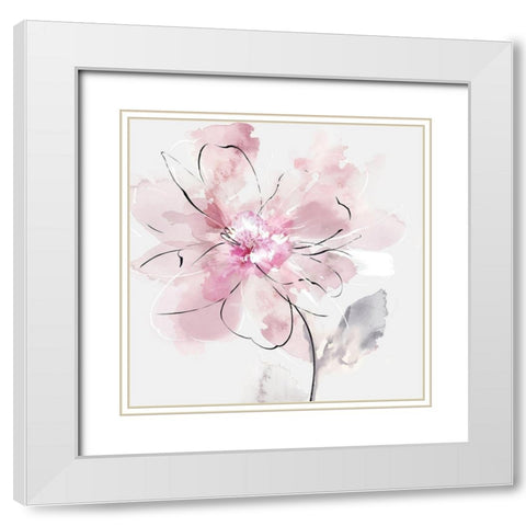 Tender Love II White Modern Wood Framed Art Print with Double Matting by Watts, Eva