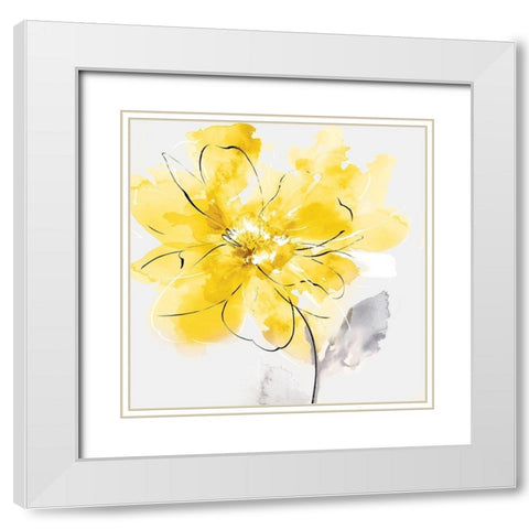 Tender Love II Yellow Version White Modern Wood Framed Art Print with Double Matting by Watts, Eva